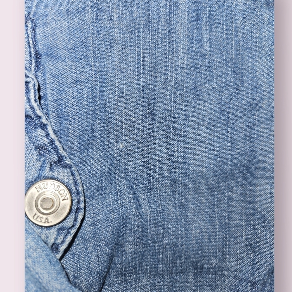 Hudson Girls Blue Jean Jacket Roses Size Medium - Picture 3 of 5